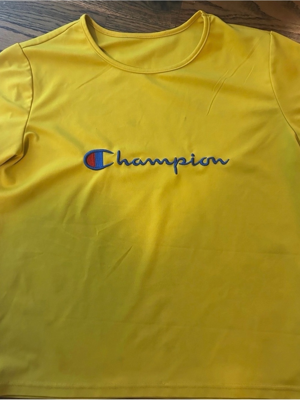 Champion Bright Yellow Short Sleeve Logo Tee